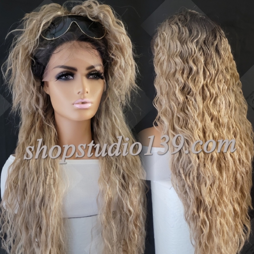 Sexy waterwave HD ash blonde lace front wig